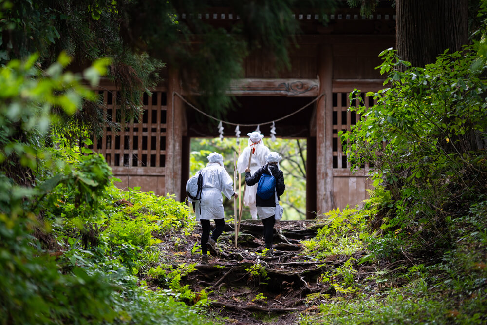 Yamabushi training on in Yamagata Prefecture on Mt. Kinbo.